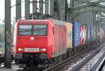 Die 145 041-0 der Railion überquert die Kölner Südbrücke am ... Die 145 041-0 der Railion überquert die Kölner Südbrücke am ...