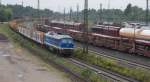 RBG Regental Bahnbetriebs-GmbH Noch nie zu vor gesehen,die D06 (alias BR231) der Regental Bahnbetriebs-GmbH mit einem Holzzug bei der Einfahrt in den Seelzer Rbf. an einem nass/Kalten 11.07.2009.