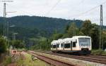 kbs-720-schwarzwaldbahn OSB *** und 532 als OSB87348 (Freudenstadt Hbf-Offenburg) in Haslach 12.7.09