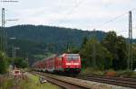 kbs-720-schwarzwaldbahn 146 239-9 'Hausach' und 233-2 'Donaueschingen' mit dem IRE 4711 'Sixpack' (Karlsruhe Hbf-Konstanz) in Haslach 12.7.09