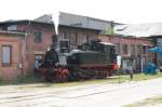 BR 91 Im Bw Schwerin macht die 91 134 Pause nach der Ausfahrt. 12.07.2009