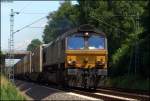 Class 66 mit einem Gz Richtung Aachen West als Umleiter ...