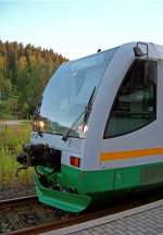 Vogtlandbahn VT33 ('Karlovy Vary/Karlsbad') als VBG83131 in Klingenthal, 15.7.09.