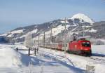 1116 195-7 als IC 515 bei Kirchberg in Tirol.23.01.2009  ...