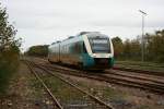Nahverkehrstriebwagen Arriva AR11 nach Skjern am 19.10.2008 in Vemb.  ...