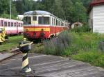 820 056-0 und Beiwagens von die Triebwagens der ČSD-Baureihe M ...