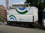 Strasenbahn Zurich VBZ - Dienstwagen X 1984 Beladen mit einem Endsorgungscontainer der Stadt Z�rich .. Bild  vom 06.05.2009