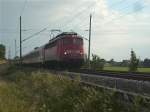 115 332 am 15.Juli 2009 vor ihrem Stammzug EC 378 ...
