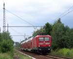 BR 112 Ohne Kontrollziffer f�hrt 112 108 seinem n�chsten Halt L�bbenau/Spreewald entgegen. Hier kam er gerade aus Cottbus und erreicht in gut 2 Stunden Rathenow �ber Berlin. L�bbenau/Spreewald den 19.07.2009