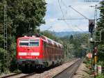 111 060-0 mit der RB 31097 (Offenburg-M�llheim(Bade n)) bei der ...