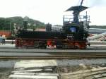 99 1608-1 beim Kohle bunkern am 19.Juli 2009 in Freital ...