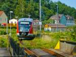 BR 642 Desiro (DB) Von der Hauptstrecke zweigt dieser Desiro als RB nach P��neck unt Bf in Orlam�nde auf die Nebenstrecke KBS 559 ab. (16.07.2009)