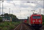 BR 185 mit Z�gen 185 369 mit einem Gz Richtung K�ln bei der Durchfahrt von Bonn-Beuel 19.7.2009