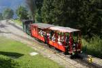BRB Brienz Rothornbahn Die historische Dampflok H 2/3 1 f�hrt am 20.7.09 aus Planalp aus.