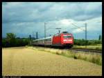 BR 101 mit Z�gen 101 043 mit einem IC bei Elze auf dem Weg ins kurvige Leinetal