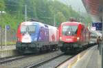 Im strömenden Regen ist die 1116-003 Frankreich in Leoben zu ... Im strömenden Regen ist die 1116-003 Frankreich in Leoben zu ...