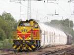 Eisenbahn und H�fen Lok 547 mit Kalkzug durch Lintorf
am 2.Juni ...