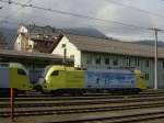 Die ES 64 U2-041 (Knorrbremse) am 05.02.2008 in Kufstein abgestellt. ...