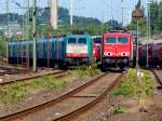 Sonnt�gliche Ruhe in Aachen West. 155 130-8 steht neben einer ...