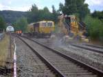 kbs-435-obere-ruhrtalbahn Gleisbauarbeiten auf der KBS 435 zwischen Arnsberg und Meschede. (Foto: 21.07.09 bei Wennemen)