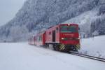 D16 mit Personenzug bei Strass am Ziller.12.02.2009  ...