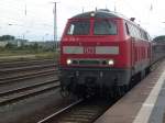 BR 218 Lokportraits 218 374 am 25.Juli 2009 nach der Ankunft aus Heringsdorf in Stralsund.