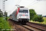 Hertha-Werbelok 101 144-4 passiert umleiterbedingt mit IC 340 Legnica - ...