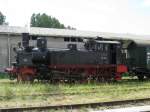 BR 91 Dampflok 91 134 -DR- im Bahnhof Rehna (NWM) 26.07.2009