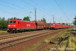 185 210-2 durchf�hrt mit ihrem Gemischtwarenlader den am s�dlichen BAR ...