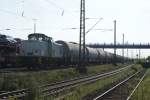 V60.02 am 01.08.2009 beim schieben von Kesselwagen in Richtung Ablaufberg,im ...