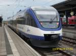 ostseelandverkehr-gmbh-ola Regelm��ig sind die OLA-Triebwagen in G�strow anzutreffen.So auch am 18.August 2008 als OLA-Triebwagen 0007 abfahrbereit nach Rostock am Hausbahnsteig stand.