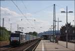 br-189-dispolok 189 097 mit einem G�terzug Richtung Hannover bei der Durchfahrt von Minden 31.7.2009