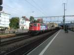 ae-6-6--ae-610 SBB-Cargo: In der Morgensonne des 31.7.09 legt die Ae 610 482 'Del�mont' einen kurzen Halt im Bahnhof Dietikon ein.