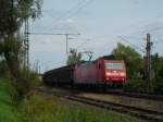 BR 185 mit Zugen 185 085-8 mit CS 49156 Bludenz/A - Bremerhaven bei Radolfzell. 31.07.09