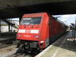 BR 101 mit Zugen 101 055 mit EC 7 von Hamburg-Altona nach Chur.Am 28.07.09 in Freiburg(Breisgau)Hbf.