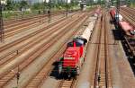BR 294 294 572 bringt am 27.07.09 einige G�terwagen in den Rbf Dresden-Friedrichstadt.