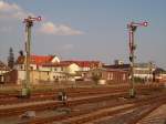 Formsignale Zwei Formsignale vor dem Haldensleber Bahnhof.Stehend richtung Magdeburg,beide sind noch im Betrieb.