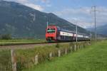 S-Bahn Zurich Eine verkehrte S 2 f�hrt am 28.7.09 von Bilten Richtung Reichenburg.