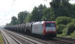 Am 04.07.2009 fuhr 185-CL 005 der Veolia mit einem Kesselzug ...