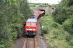 BR 232 mit Zugen Am 31.07.09 war 232 569-4 f�r den Kalisalz-Transport eingeteilt und verl��t hier gerade mit einem Leerzug Gerstungen.