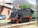 BR 91 Dampflok BR 91 134 -DR- mit Sonderzug am Haltepunkt Rastow/Meckl. 01.08.200