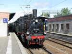 BR 91 Dampflok BR 91 134 -DR- mit Sonderzug der MEF in Ludwigslust Bf 01.08.2009
