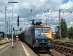 Deutschland --- Danemark Die starke EG 3103 hat am 30.07.09 den FE 44715 von Hallsberg nach Maschen am Haken und durchf�hrt hier gerade Neum�nster Richtung Hamburg.