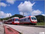 mariazellerbahn-st-polten---mariazell Am 25.6.2009 kreuzte der 6090 001, der einen R von Laubenbachm�hle nach St.P�lten bildete, mit dem 5090 015 als R von St.P�lten nach Laubenbachm�hle. (Kirchberg an der Pielach)