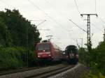 Hier die t�gliche Zugbegegnung ...  Frederik  03.08.2009