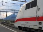 auslandische ICE 401 nach Einfahrt in Thun zur weiterfahrt nach Interlaken Ost.