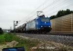 br-185-private RSB 185 526-1 (vermietet an HGK) mit Kesselzug auf der Fahrt nach Ingolstadt bei Km 16,2 (Bahnbildertreffen 16.05.09)