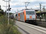 hvle 185 583-2 Havelland f�hrt am 03.08. 09 mit einem Kreide-Ganzzug ...