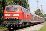 Die 218 217-8 in K�ln West, am 04,08,09  ...