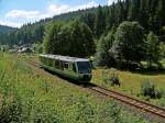 VT32 als VBG83142 zwischen Zwota und Zwota-Zechenbach, 7.8.09.  ...